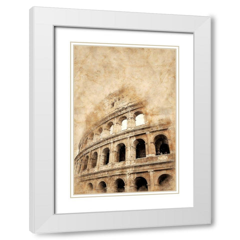 Colosseum I White Modern Wood Framed Art Print with Double Matting by Bolokofsky, Ronald