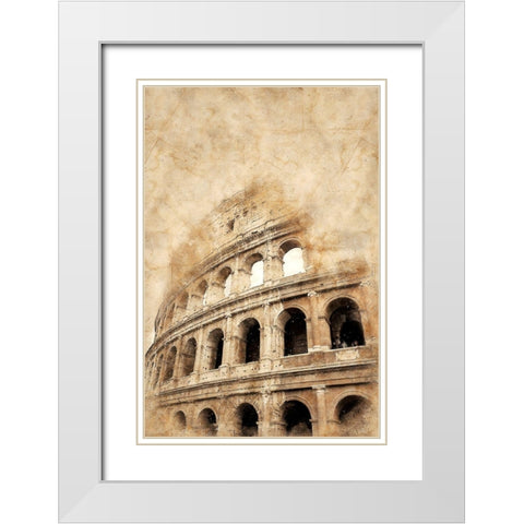 Colosseum I White Modern Wood Framed Art Print with Double Matting by Bolokofsky, Ronald