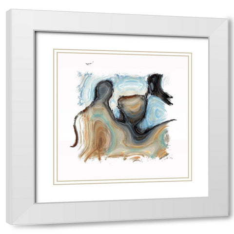Abstract 1390 White Modern Wood Framed Art Print with Double Matting by Bolokofsky, Ronald