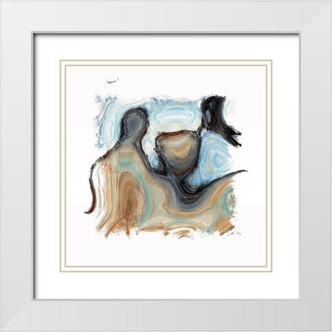 Abstract 1390 White Modern Wood Framed Art Print with Double Matting by Bolokofsky, Ronald
