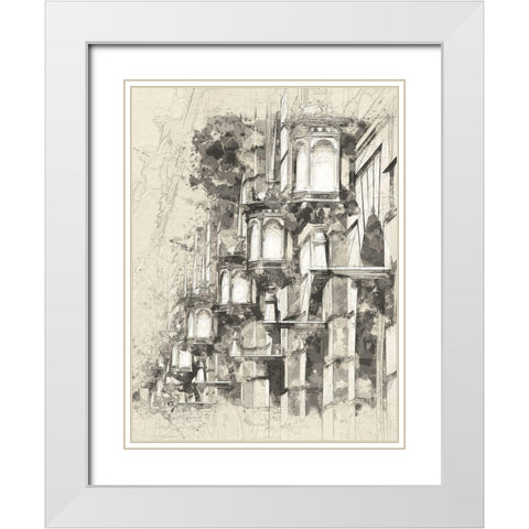 Las Ramblas Barcelona White Modern Wood Framed Art Print with Double Matting by Bolokofsky, Ronald