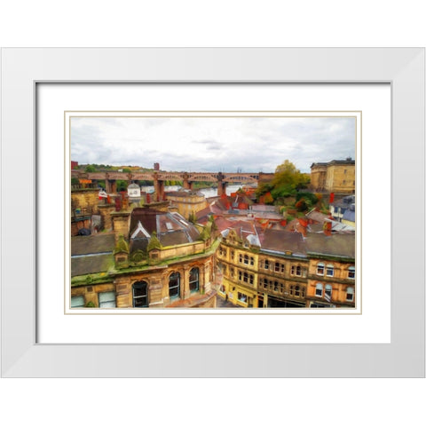 Paris City View White Modern Wood Framed Art Print with Double Matting by Bolokofsky, Ronald