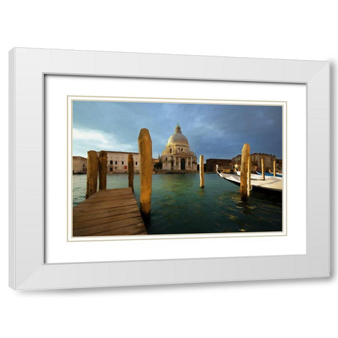 Basilica Santa Maria della Salute White Modern Wood Framed Art Print with Double Matting by Bolokofsky, Ronald