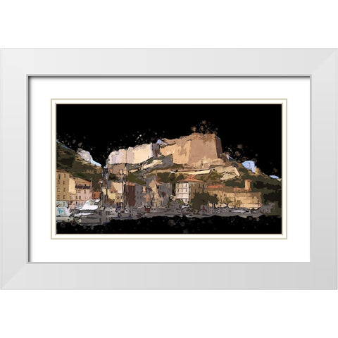 Bonifacio Night  White Modern Wood Framed Art Print with Double Matting by Bolokofsky, Ronald