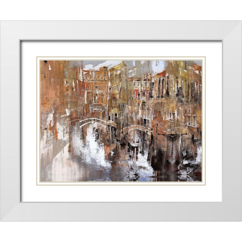 Busy Venice White Modern Wood Framed Art Print with Double Matting by Bolokofsky, Ronald