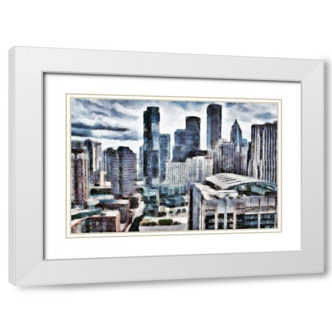 Chicago Buildings White Modern Wood Framed Art Print with Double Matting by Bolokofsky, Ronald