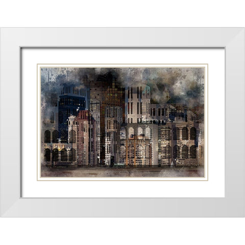 City On the Bay White Modern Wood Framed Art Print with Double Matting by Bolokofsky, Ronald