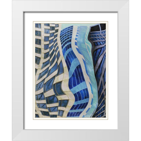 City Scrapers II White Modern Wood Framed Art Print with Double Matting by Bolokofsky, Ronald