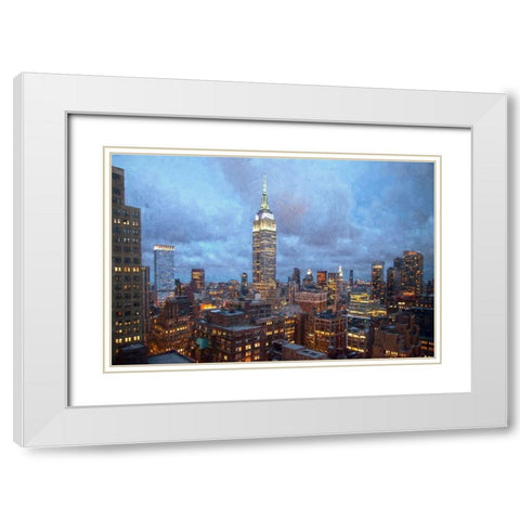 Empire Skyline White Modern Wood Framed Art Print with Double Matting by Bolokofsky, Ronald
