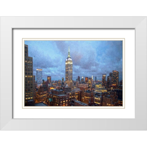 Empire Skyline White Modern Wood Framed Art Print with Double Matting by Bolokofsky, Ronald