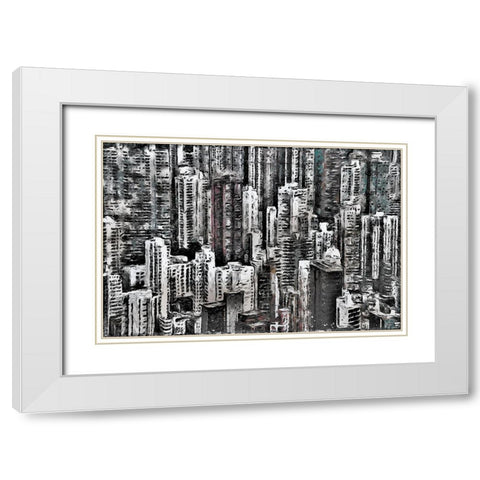 Hong Kong White Modern Wood Framed Art Print with Double Matting by Bolokofsky, Ronald