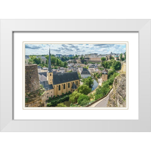 Luxembourg View White Modern Wood Framed Art Print with Double Matting by Bolokofsky, Ronald