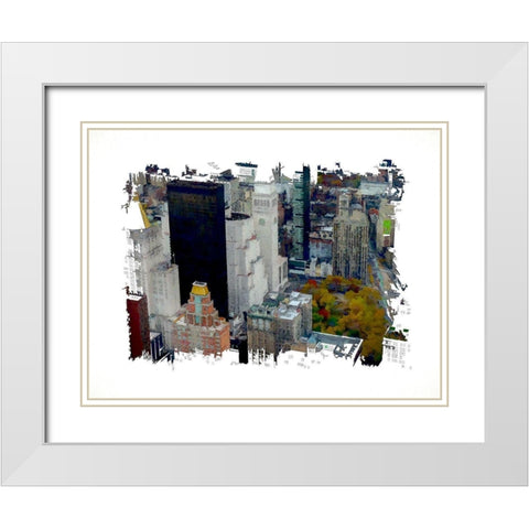 Manhattan  White Modern Wood Framed Art Print with Double Matting by Bolokofsky, Ronald