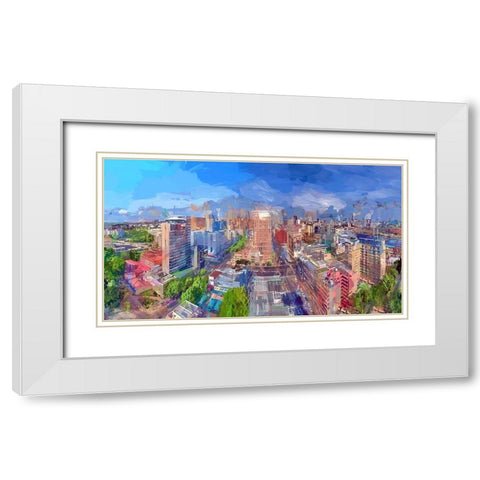 Metro Madness II White Modern Wood Framed Art Print with Double Matting by Bolokofsky, Ronald