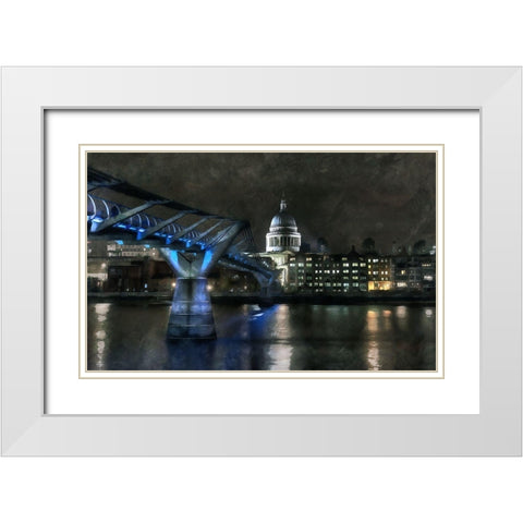 Millenium Bridge White Modern Wood Framed Art Print with Double Matting by Bolokofsky, Ronald
