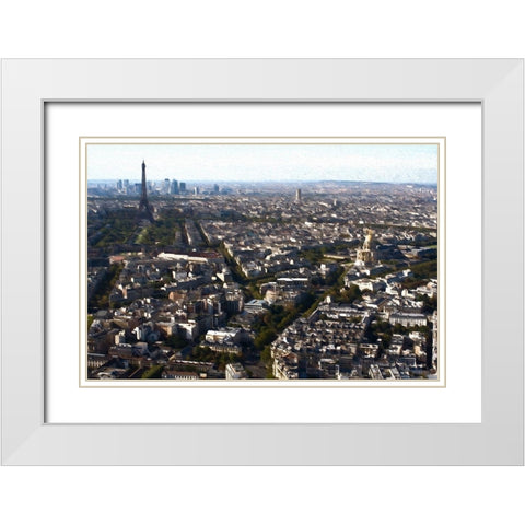 Paris View II White Modern Wood Framed Art Print with Double Matting by Bolokofsky, Ronald