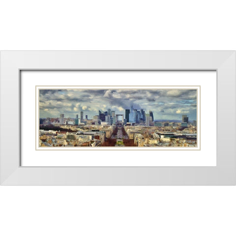 Paris View III White Modern Wood Framed Art Print with Double Matting by Bolokofsky, Ronald