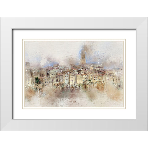 Pitigliano II White Modern Wood Framed Art Print with Double Matting by Bolokofsky, Ronald