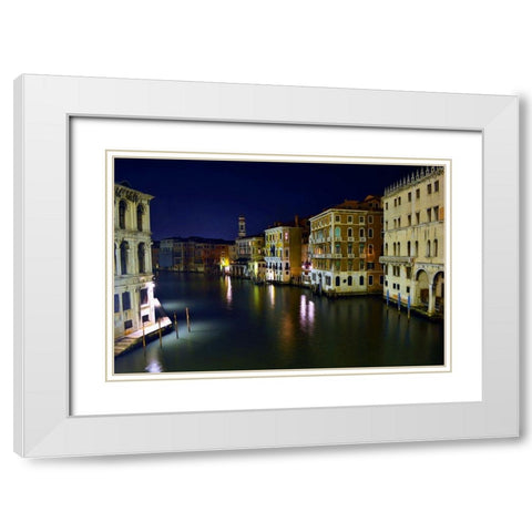 Quiet Night on the Grand Canal White Modern Wood Framed Art Print with Double Matting by Bolokofsky, Ronald
