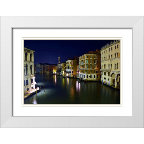 Quiet Night on the Grand Canal White Modern Wood Framed Art Print with Double Matting by Bolokofsky, Ronald