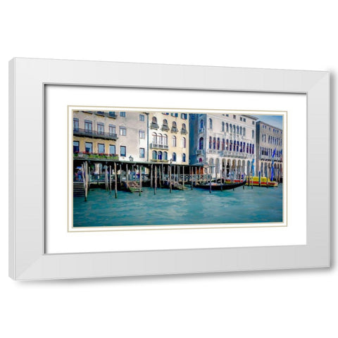 Riva del Carbon White Modern Wood Framed Art Print with Double Matting by Bolokofsky, Ronald