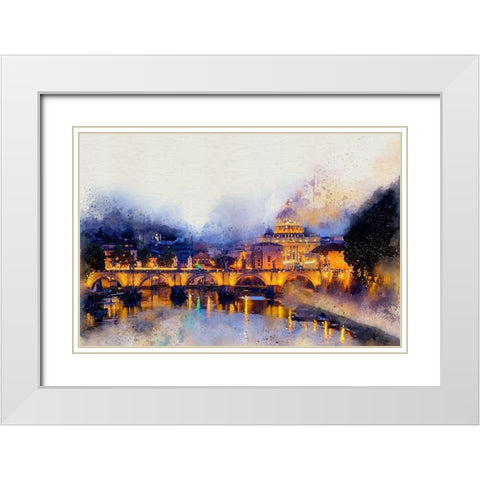 Saint Peters Basilica White Modern Wood Framed Art Print with Double Matting by Bolokofsky, Ronald