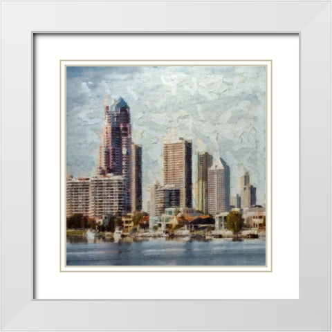 Surfers Paradise Square I White Modern Wood Framed Art Print with Double Matting by Bolokofsky, Ronald
