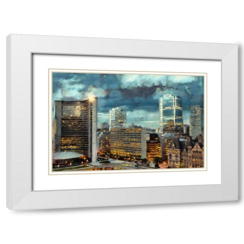 Toronto White Modern Wood Framed Art Print with Double Matting by Bolokofsky, Ronald