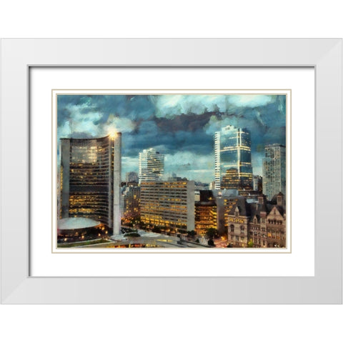 Toronto White Modern Wood Framed Art Print with Double Matting by Bolokofsky, Ronald