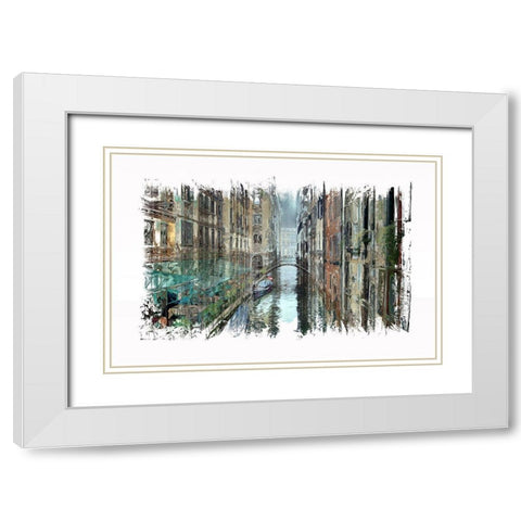 Venice Cafe I White Modern Wood Framed Art Print with Double Matting by Bolokofsky, Ronald
