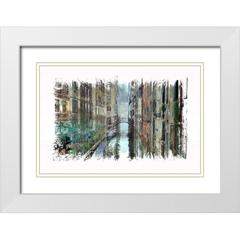Venice Cafe I White Modern Wood Framed Art Print with Double Matting by Bolokofsky, Ronald