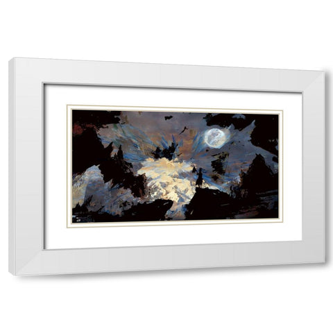 Alone On A Hill White Modern Wood Framed Art Print with Double Matting by Bolokofsky, Ronald