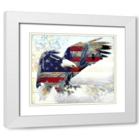 American Eagle White Modern Wood Framed Art Print with Double Matting by Bolokofsky, Ronald