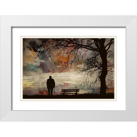 Autumn of Life White Modern Wood Framed Art Print with Double Matting by Bolokofsky, Ronald