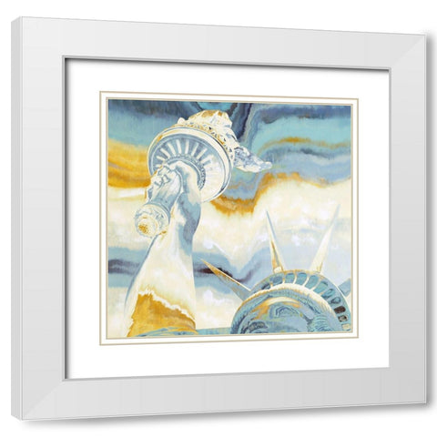 Bearing the Torch of Freedom White Modern Wood Framed Art Print with Double Matting by Bolokofsky, Ronald