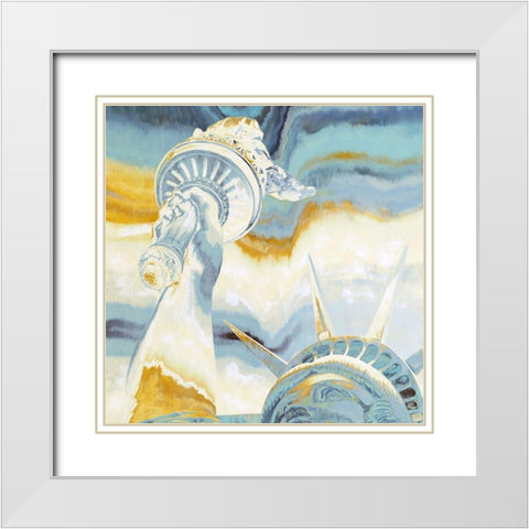Bearing the Torch of Freedom White Modern Wood Framed Art Print with Double Matting by Bolokofsky, Ronald