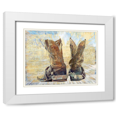 Boots and Spurs White Modern Wood Framed Art Print with Double Matting by Bolokofsky, Ronald