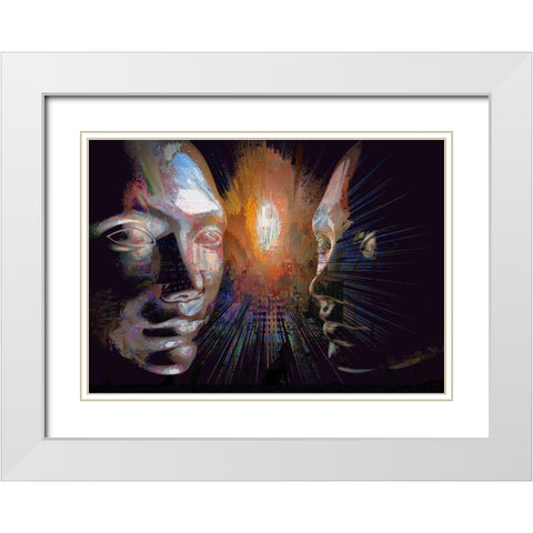 Brain Storming White Modern Wood Framed Art Print with Double Matting by Bolokofsky, Ronald
