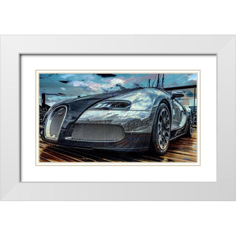 Bugatti I White Modern Wood Framed Art Print with Double Matting by Bolokofsky, Ronald