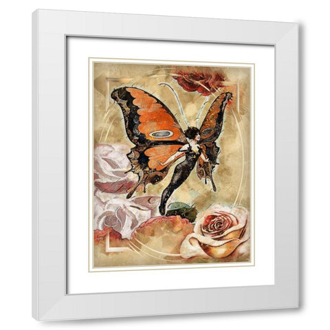 Butterflies Are Free White Modern Wood Framed Art Print with Double Matting by Bolokofsky, Ronald