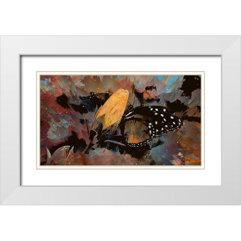 Butterfly On A Rosebud White Modern Wood Framed Art Print with Double Matting by Bolokofsky, Ronald
