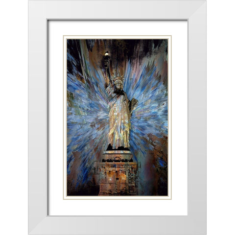 Celebrating Freedom White Modern Wood Framed Art Print with Double Matting by Bolokofsky, Ronald