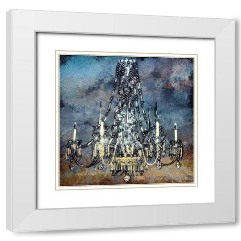 Chandelier I White Modern Wood Framed Art Print with Double Matting by Bolokofsky, Ronald