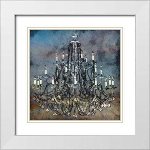 Chandelier II White Modern Wood Framed Art Print with Double Matting by Bolokofsky, Ronald