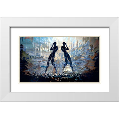 Dancing In the Rubble White Modern Wood Framed Art Print with Double Matting by Bolokofsky, Ronald