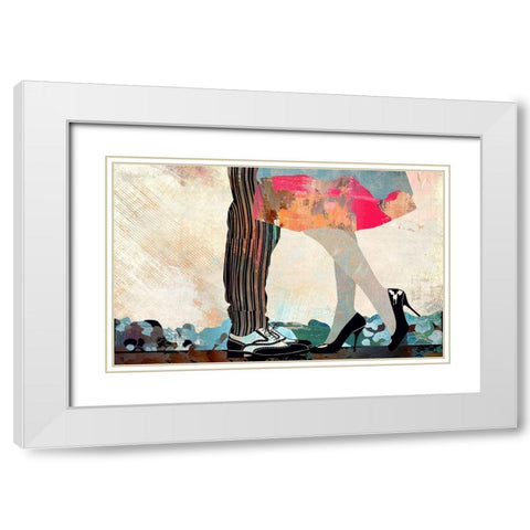 Dancing the Blues Away White Modern Wood Framed Art Print with Double Matting by Bolokofsky, Ronald