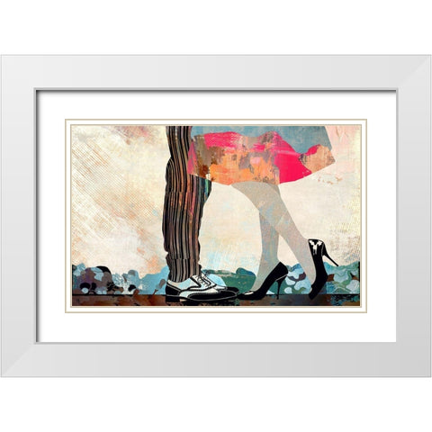 Dancing the Blues Away White Modern Wood Framed Art Print with Double Matting by Bolokofsky, Ronald