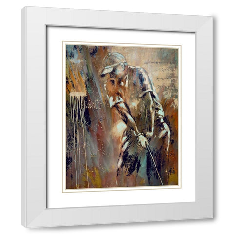 His Stroke White Modern Wood Framed Art Print with Double Matting by Bolokofsky, Ronald