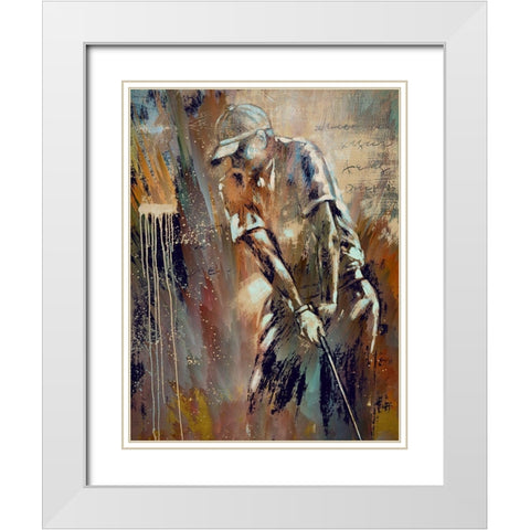 His Stroke White Modern Wood Framed Art Print with Double Matting by Bolokofsky, Ronald