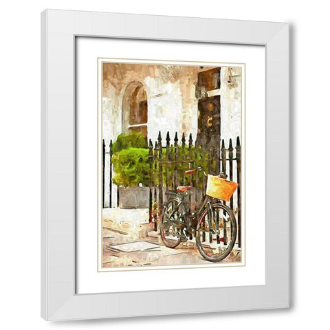 Iron Fence White Modern Wood Framed Art Print with Double Matting by Bolokofsky, Ronald